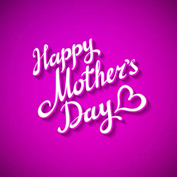 Feliz Día de las Madres. Vector festivo vacaciones ilustración con letras y fondo rosa. Corazón — Archivo Imágenes Vectoriales