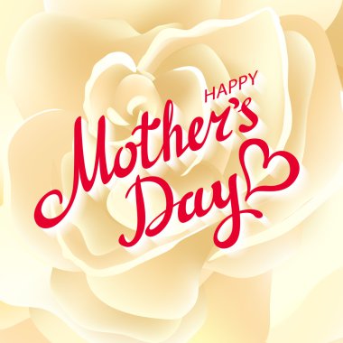 Anneler günü tasarımı üzerinde bej gül arka plan, vektör çizim