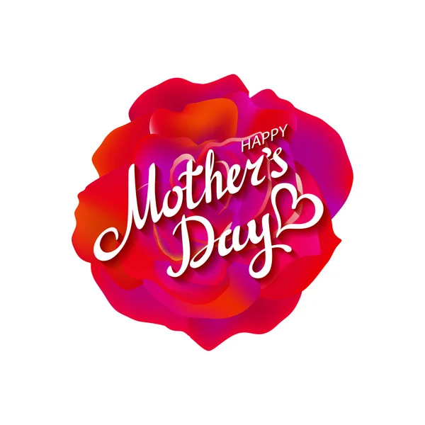 Feliz Día de las Madres Hermosas flores de rosa roja en el fondo blanco. Tarjeta de felicitación — Vector de stock