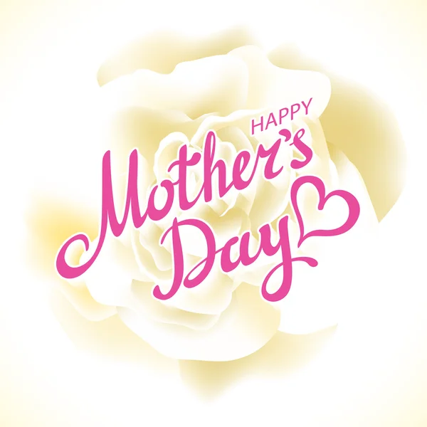 Feliz Dia das Mães Linda flor do capricho Flores de Rosa no fundo branco. Cartão de saudação — Vetor de Stock
