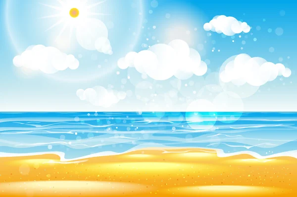 Sea of karon beach Thailand. Sea beach with waves, blue sky and white sand. Beautiful sea wave. Empty sea beach. Sea waves. Colorful sea. Sea waves near beach. Beautiful sea beach. Sea beach. Warm sea — Stock Vector