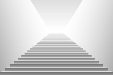 Merdiven. ayrıntılı Beyaz merdiven, eps10 vektör Illustration