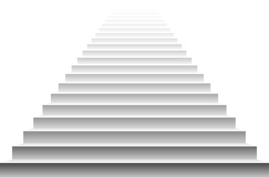 Merdivenler beyaz arka planda izole edilmiş. Basamaklar. Vektör illüstrasyonu