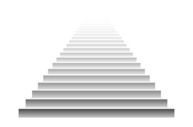 Merdivenler beyaz arka planda izole edilmiş. Basamaklar. Vektör illüstrasyonu