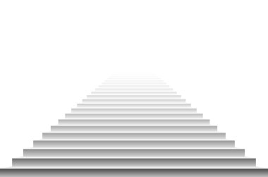 Merdivenler beyaz arka planda izole edilmiş. Basamaklar. Vektör illüstrasyonu