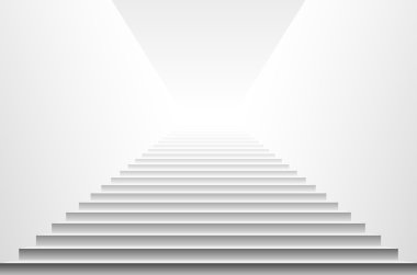 Merdivenler beyaz arka planda izole edilmiş. Basamaklar. Vektör illüstrasyonu