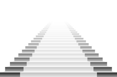 ayrıntılı Beyaz merdiven, eps10 vektör Illustration