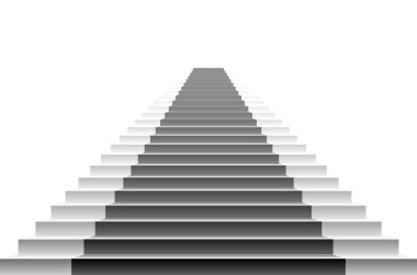 ayrıntılı Beyaz merdiven, eps10 vektör Illustration