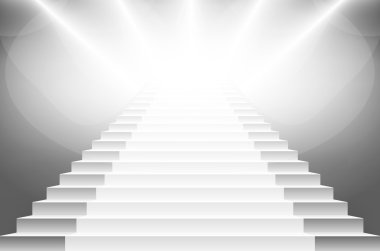 ayrıntılı Beyaz merdiven, eps10 vektör Illustration