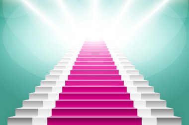 merdiven pembe halı büyük kararlılık 3d render ile