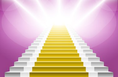 merdiven turuncu halı ile. vektör halı merdiven