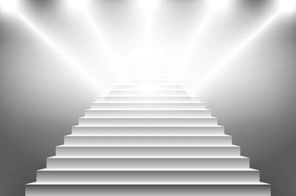 Detailed illustration of white stairs, eps10 vector — Stock Vector