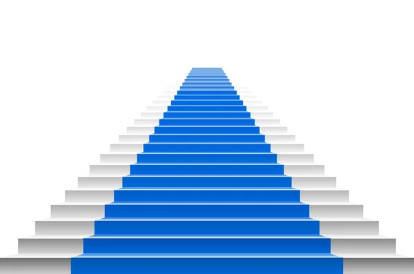 Staircase with blue carpet. Stairs with a blue carpet. staircase with blue carpet. vector carpet stairs — Stock Vector
