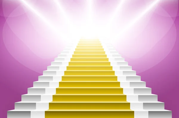 Schodiště s oranžový koberec. vektorové koberec schody — Stockový vektor