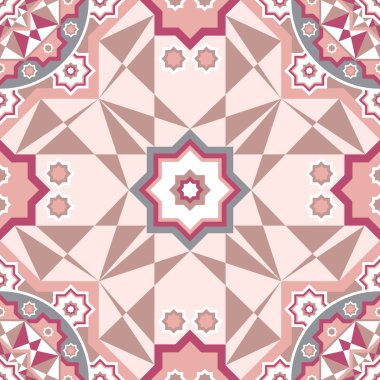 Yuvarlak vintage çerçeveler arapça ile dekoratif dikişsiz desen