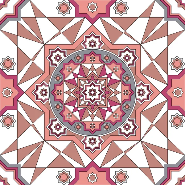 Motif décoratif sans couture avec des cadres ronds vintage arabique — Image vectorielle