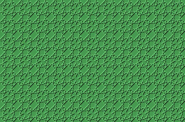 Arrière-plan arabe. Décoration géométrique arabe toile de fond. blanc sur gris. illustration vectorielle. Modèle brun avec ombre sur fond vert — Image vectorielle