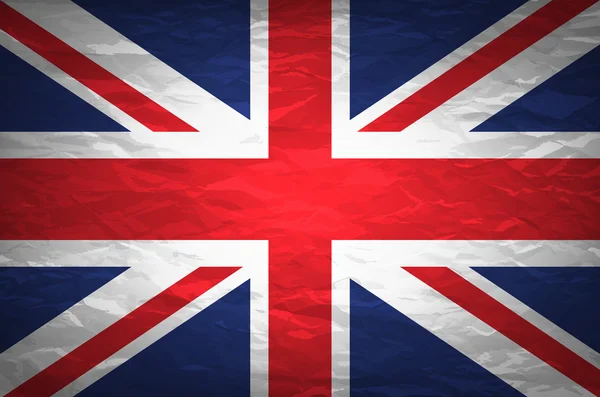 Union Jack em fundo de papel amassado. Efeito vintage —  Vetores de Stock