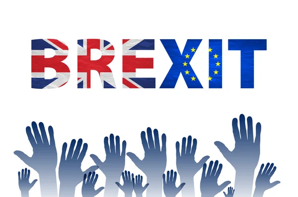 Brexit текст ізольованих вектор руку. Прапор Європейського співтовариства Великої Британії — стоковий вектор