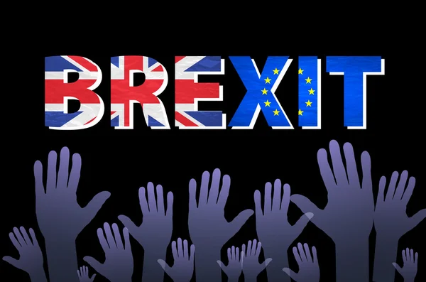 Brexit текст ізольованих вектор руку. Прапор Європейського співтовариства Великої Британії — стоковий вектор