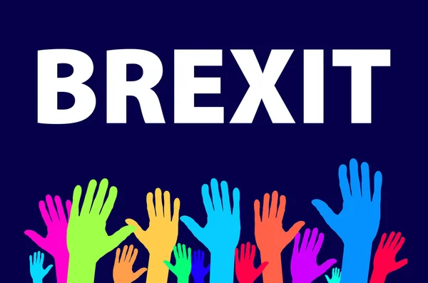 Brexit κείμενο απομονωμένες χέρι πολύχρωμες διάνυσμα — Διανυσματικό Αρχείο