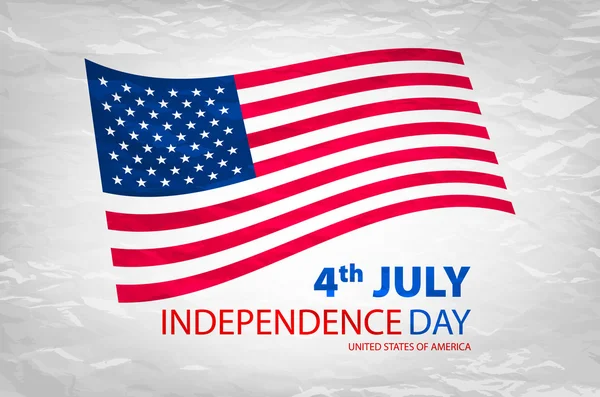 Feliz día de la independencia Estados Unidos de América, tarjeta del 4 de julio con diseño plano — Vector de stock