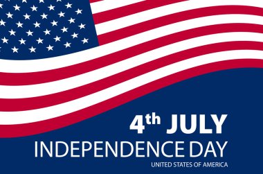 Bağımsızlık günü Amerikan işaretleri asılı olan zinciri, vektör çizim