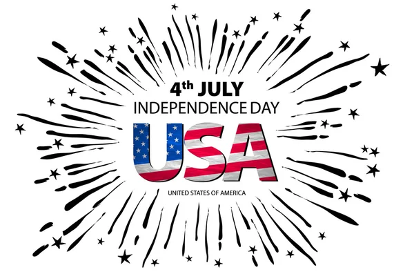 4th of July independence day background. Independence day concept. 4th July independence day with fireworks background. vector — Stock Vector