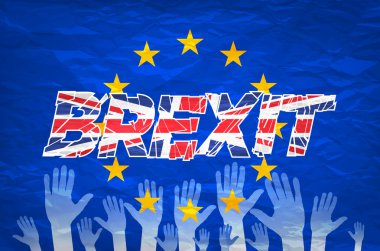 Brexit metin izole sanat vektör Derma el