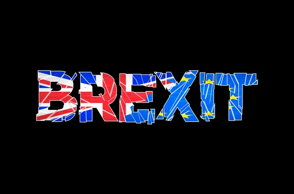 Texto Brexit aislado. Brexit agrieta texto aislado. Reino Unido salida de la imagen relativa de Europa. Brexit llamado proceso político. Tema del referéndum — Vector de stock