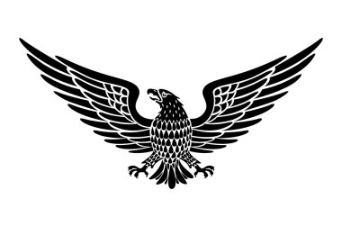 Detaylı elle çizilmiş kartal kaydırma vektör holding