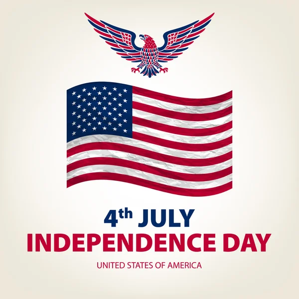 Leicht zu bearbeitende Vektorillustration des Adlers mit amerikanischer Flagge zum Unabhängigkeitstag — Stockvektor