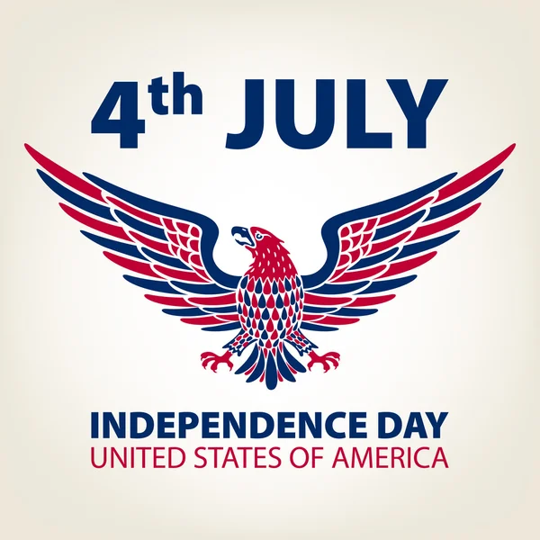 Amerikanischer Adlerhintergrund. leicht zu bearbeitende Vektorillustration des Adlers mit amerikanischer Flagge zum Unabhängigkeitstag — Stockvektor