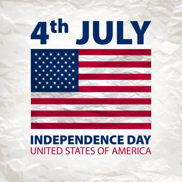 4 de julho Dia da Independência dos EUA. Estados Unidos da América Vector. Desenho. Imagem. Gráfico. cartão. Bandeira Americana. Bandeira patriótica . — Vetor de Stock