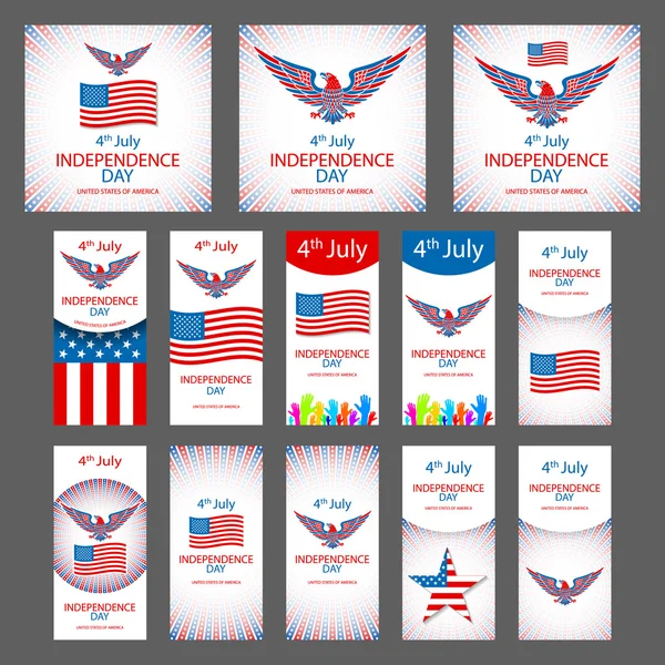 4th July Independence day and for Presidential election HUGE vector object set isolated on white. VECTOR EPS 10 — Stock Vector