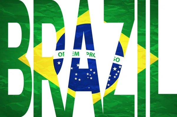 Vector - Brasil 2014 Letters with Brazilian Flag — Stock Vector