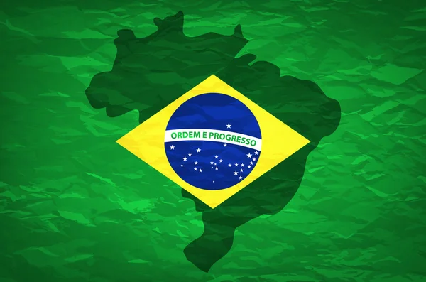 Mapa de Brasil Una vieja bandera grunge de Brasil vector de estado — Vector de stock