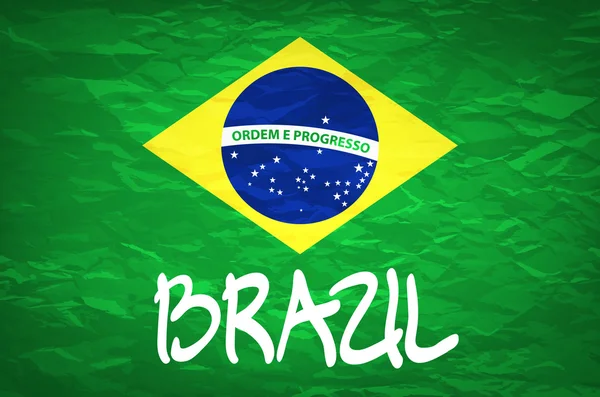 Флаг Бразилии. Старый гранж-флаг Бразилии — стоковый вектор
