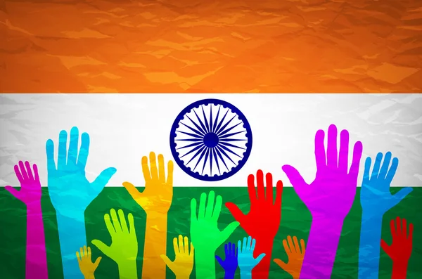 手的投票印度矢量符号的插图 — 图库矢量图片
