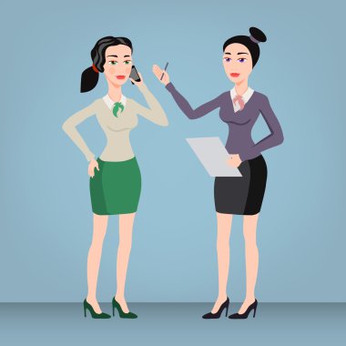 başarılı bir iş kadını vektör çizim ayarla