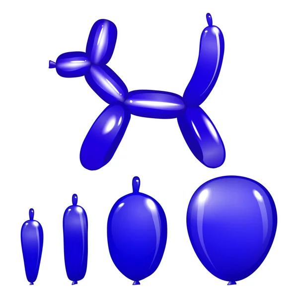 Ballon Hund Kunst blauer Vektor Klassiker — Stockvektor