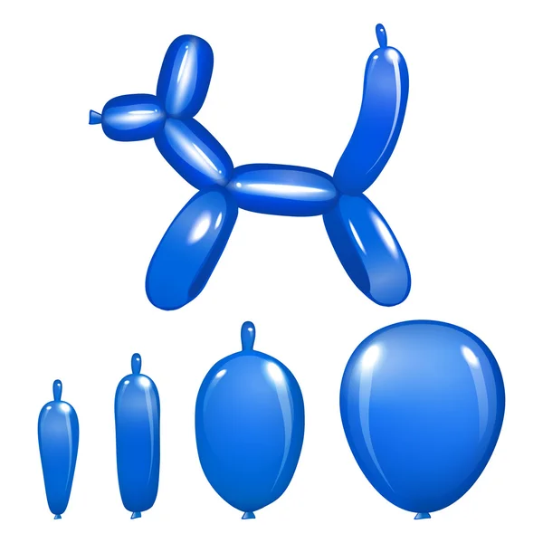 Ballon Hund Kunst blauer Vektor Klassiker — Stockvektor