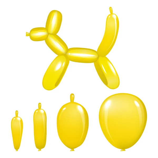 Köpek balon hayvan sarı tasarlamak vektör — Stok Vektör