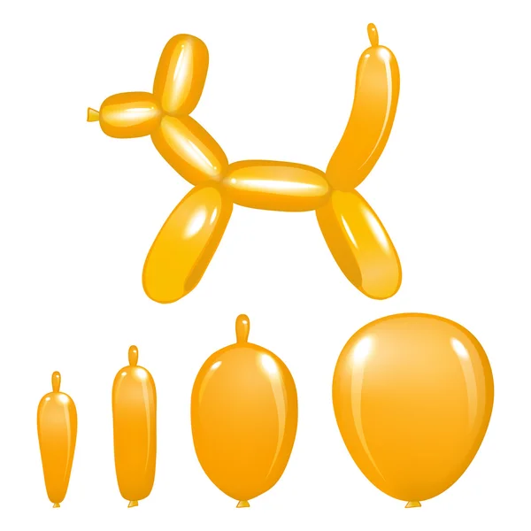 Animal balloon action pose orange vector — Stock Vector