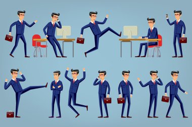 İş adamı karakter kümesi, eps10 vektör biçimi