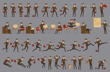 karakter konumlarını insanlar vektör iş ayarla