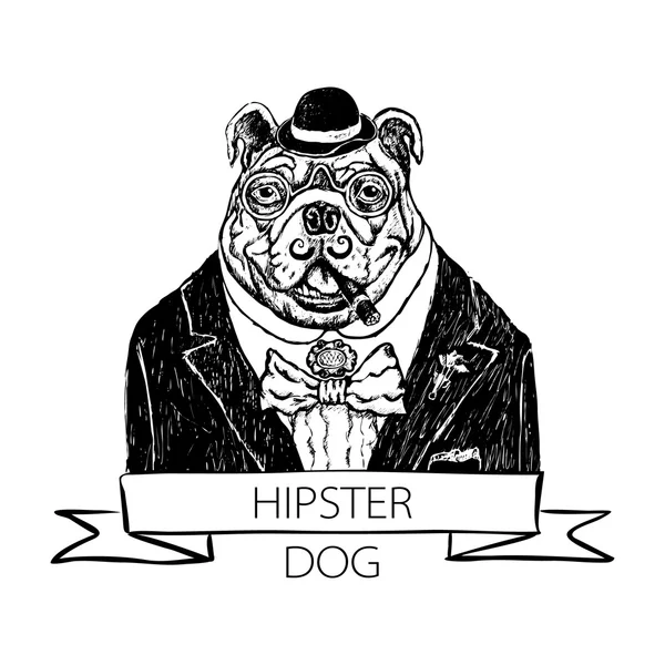 Vector illustration head ferocious bulldog mascot, on a white background vector — Stock Vector