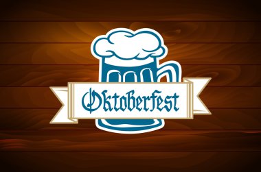 Eski ahşap doku vektör Oktoberfest afiş