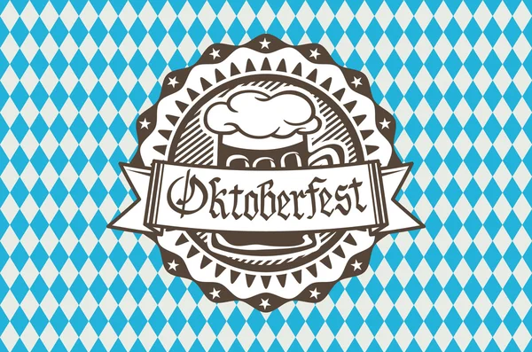 Oktoberfest için vektör logo pub veya fest, bira bardağı oktoberfest afiş, Bavyera tasarlamak vektör için geleneksel vintage pub için ağzına kadar dolu köpük sırasında bar