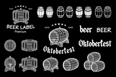 Kara tahta çizilmiş vektör varil. Global renk.
